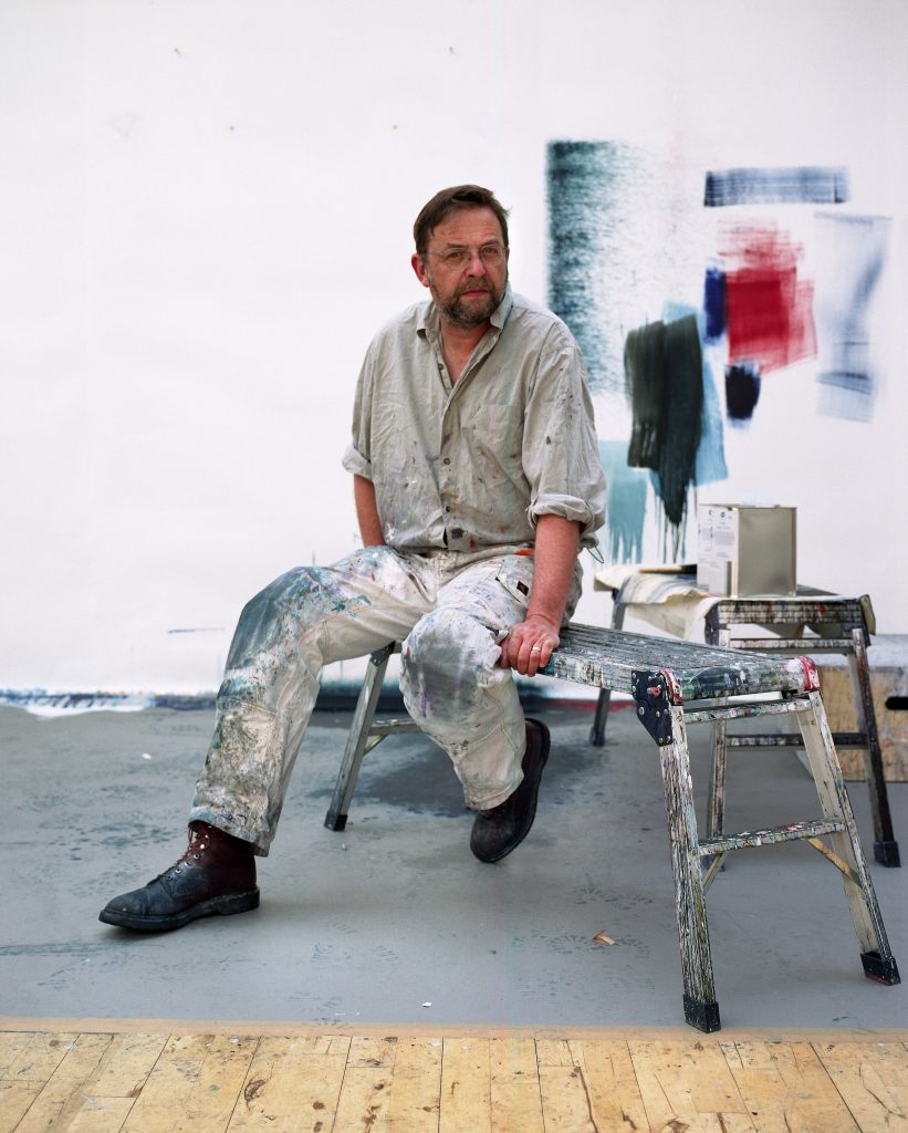 Callum Innes in his studio, photo by Gautier Deblonde