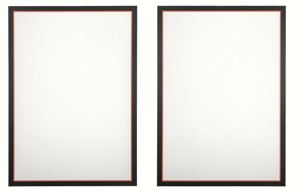 Jo Baer, Untitled (Vertical flanking diptych- Red), 1974