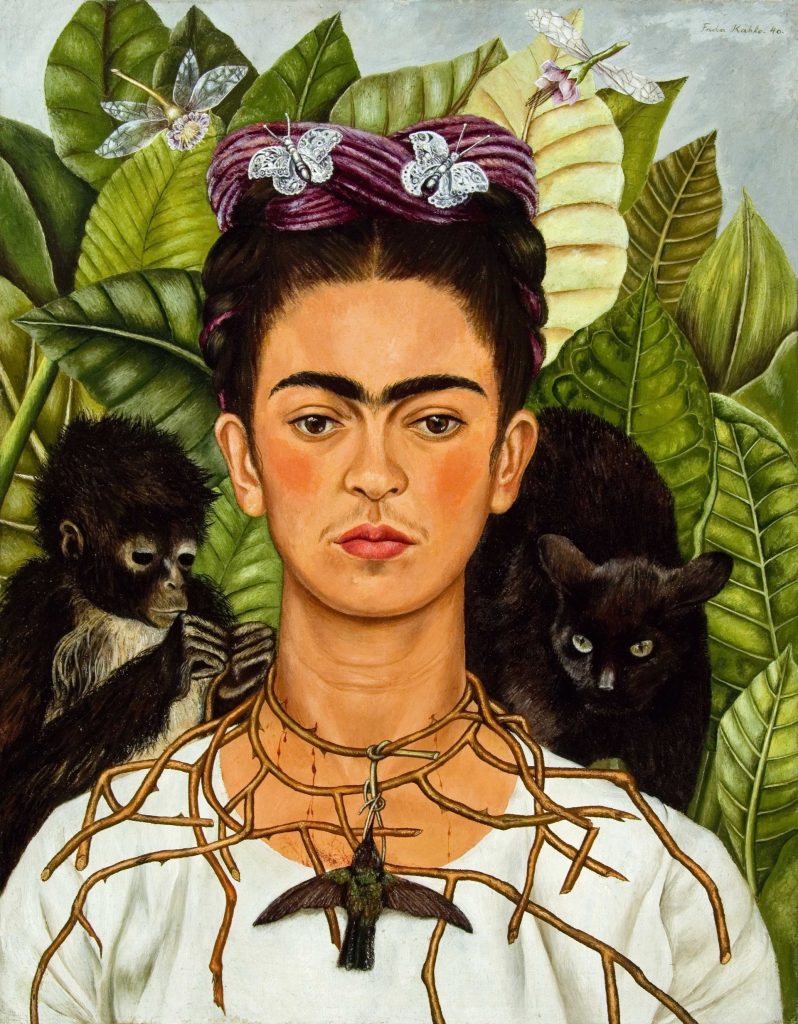 Frida Kahlo, Self-Portrait with Thorn Necklace and Hummingbird, 1940