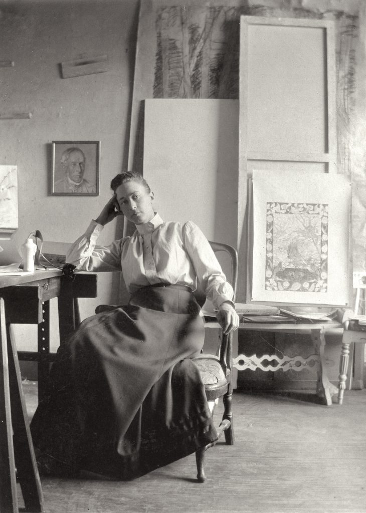 Hilma af Klint in haar atelier in Stockholm. circa 1895