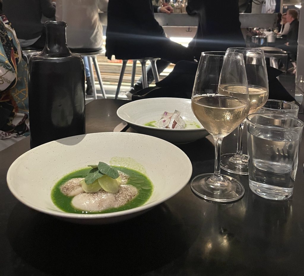 Fresh seafood and natural wines are served at Fiskebar in the meatpacking district.