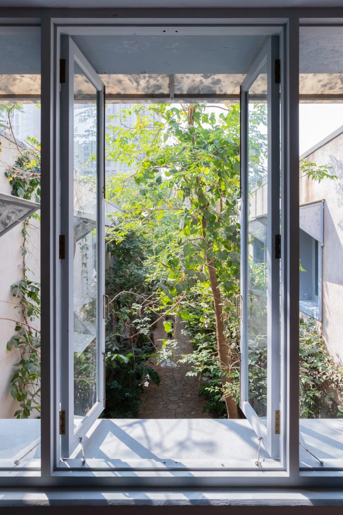 Overlooking the alley from the first floor of the studio, 2023
