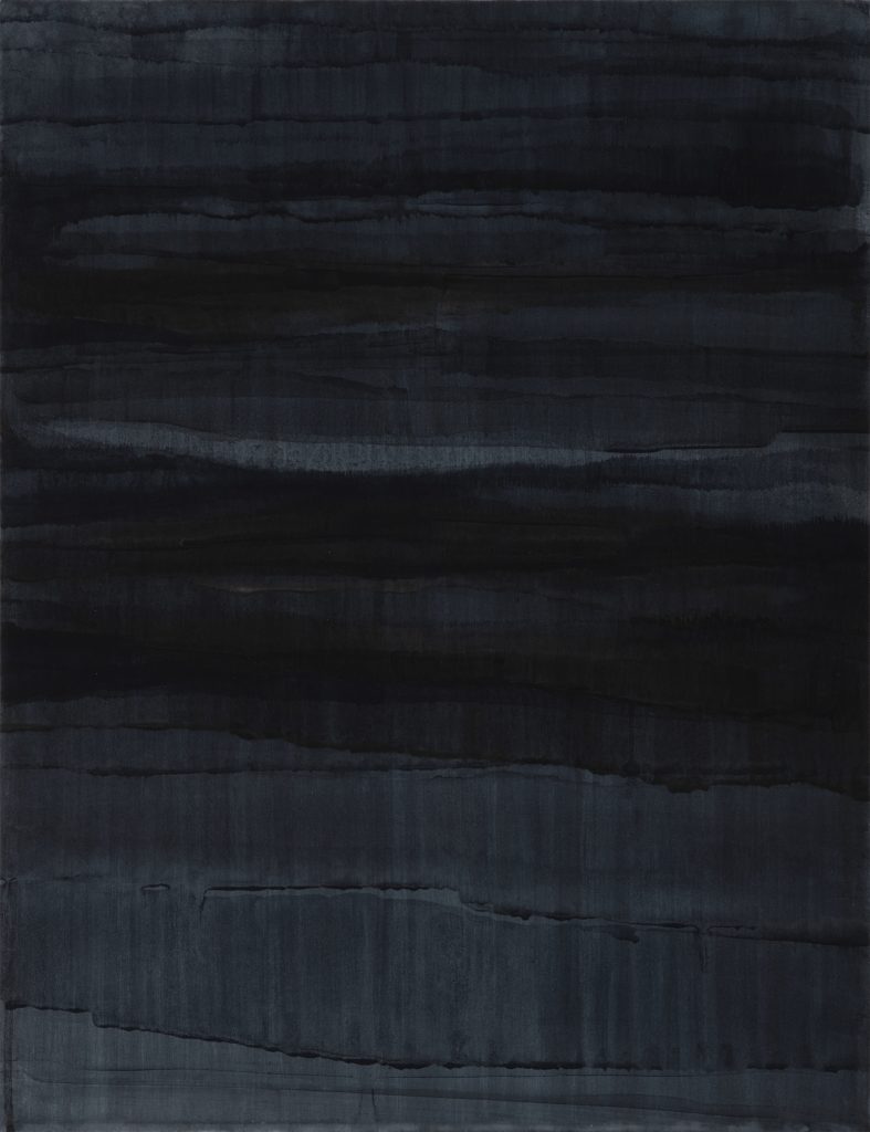 Charlotte Caspers, Woad, 2023, pigment in gazelijm op lindenpaneel, 42,5 x 32,5cm