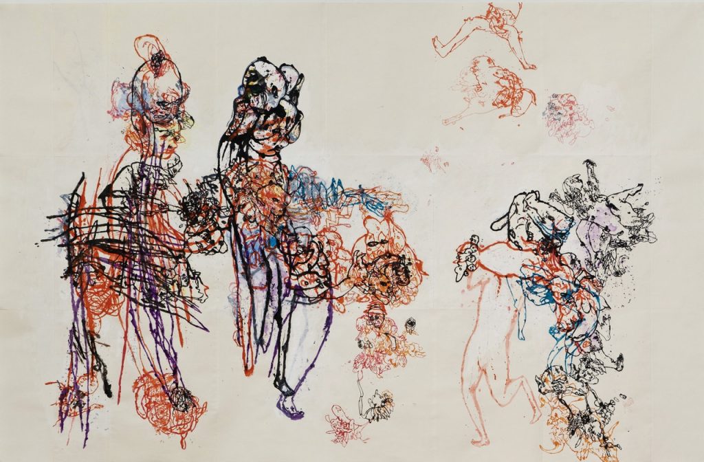 Ed Pien, A Game with Puppets, 2008, inkt en Flashe op papier, 150×127cm
