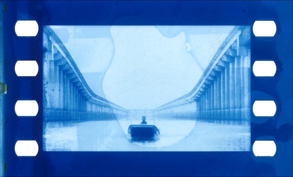 Edgar-Cleijne & Ellen Gallagher, Highway Gothic, 2017-2019, 35mm cyanotype filmstill