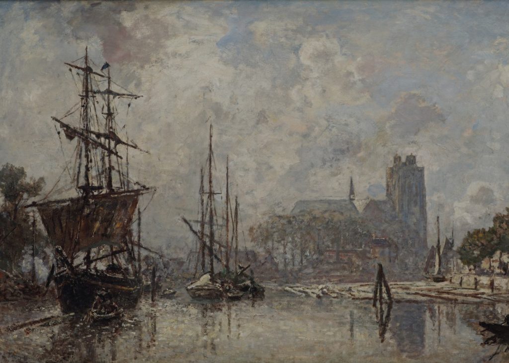 Johan Barthold Jongkind Le port de Dordrecht, Dordrechts Museum, schenking Bedrijfsvrienden Dordrechts Museum 2017