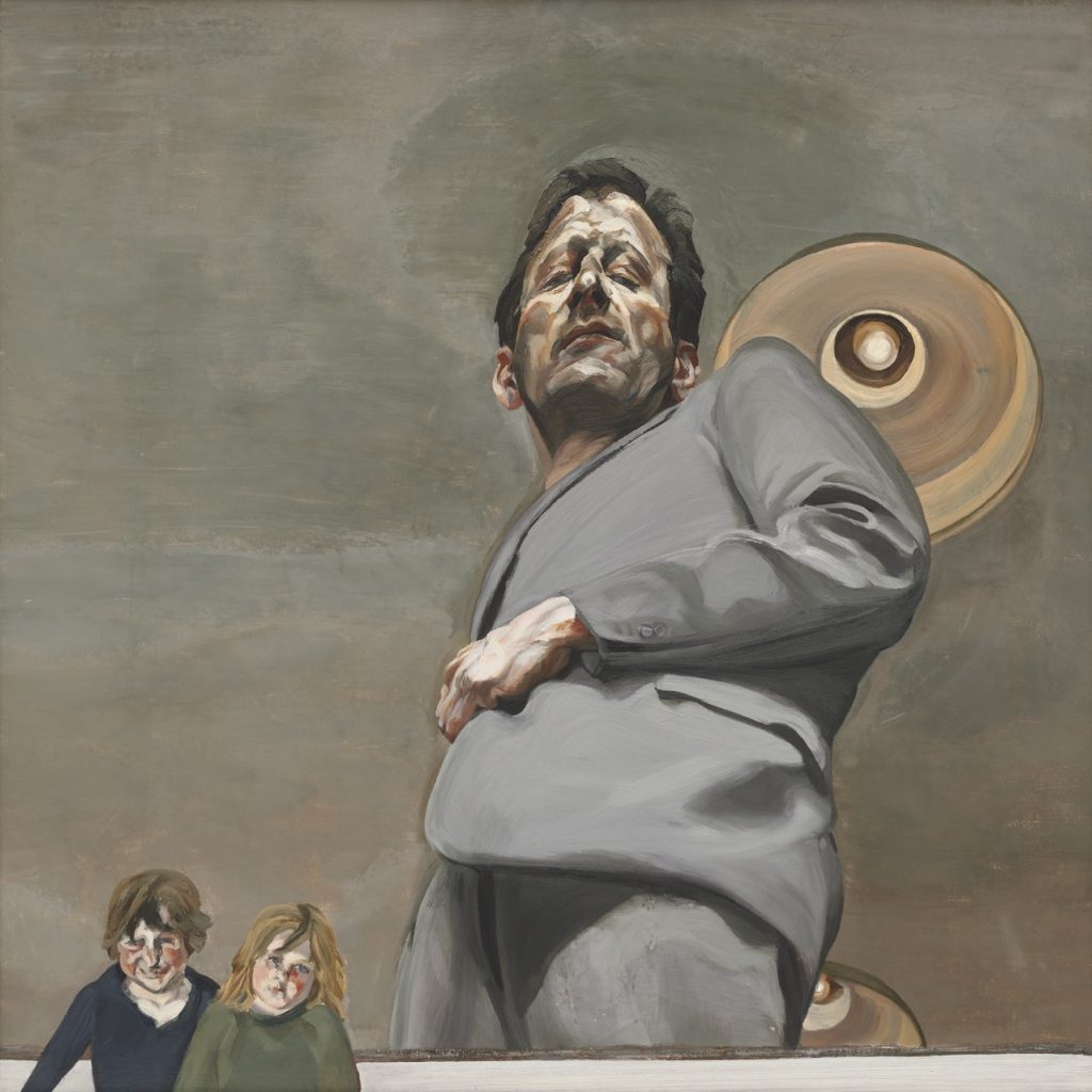 Lucian Freud, Reflection with Two Children (Self-portrait), 1965, olieverf op doek, 91,5 × 91 cm