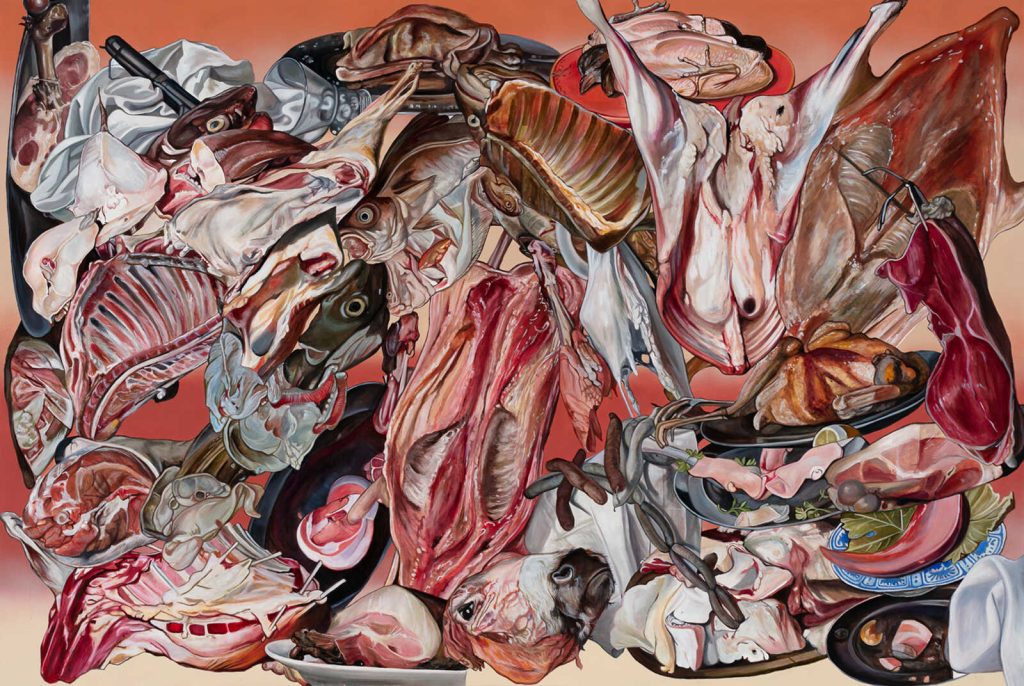 Melissa Furness, Je bent dood vlees, 2019, olieverf op doek,122 × 183 cm