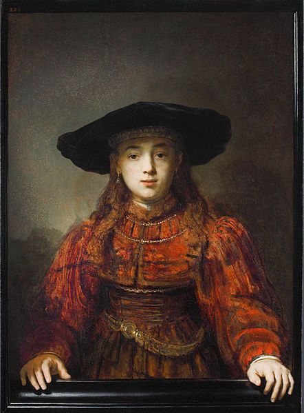 Rembrandt, Jonge vrouw in enn schilderijlijst, 1641