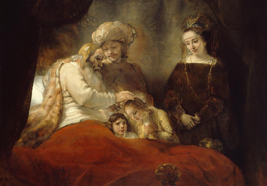 Rembrandt, Jakob zegent de zonen van Jozef, 1656