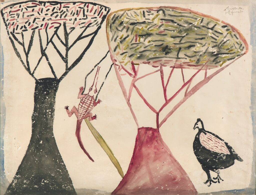 Antoinette Lubaki, {{Untitled}}, ca. 1929, aquarel op papier, 55 x 73 cm, Collectie Pierre Loos, Brussel | © Albert Lubaki, foto: Michael De Plaen