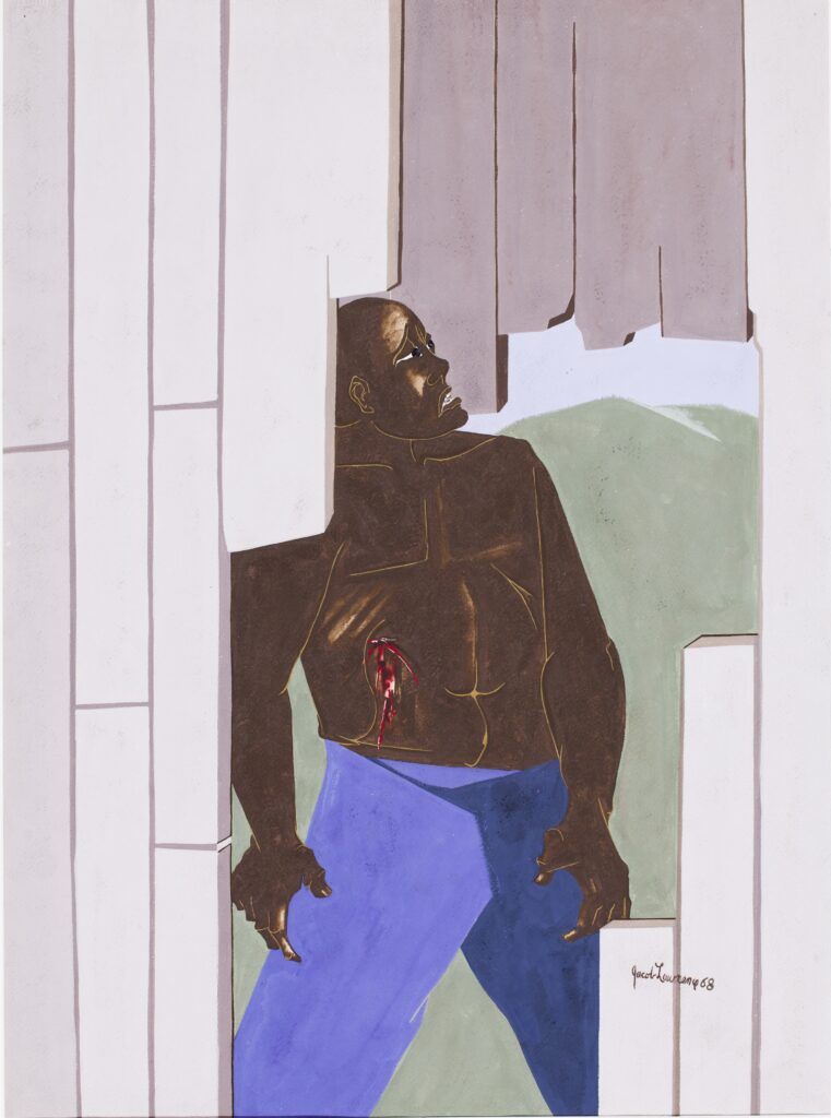 Jacob Lawrence, {{Wounded Man}}, 1968, Gouache op papier, 74.9 x 55.9 cm