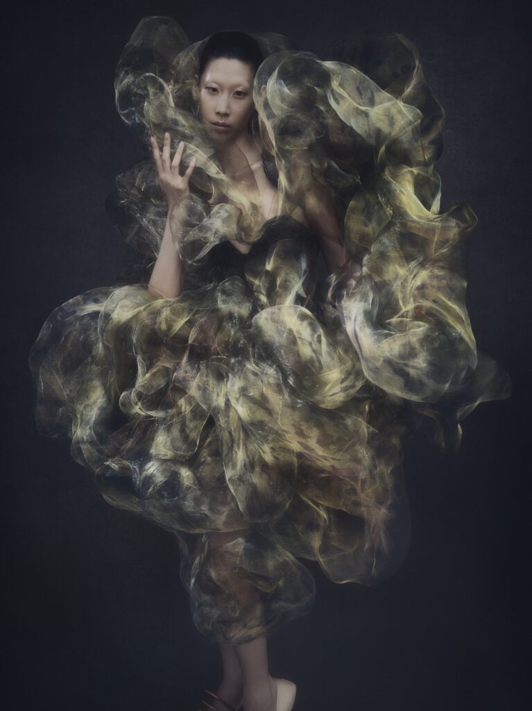 Designs from Sympoiesis, Iris van Herpen’s latest collection, presented during Paris Haute Couture week, July 2025 © Rob Rusling