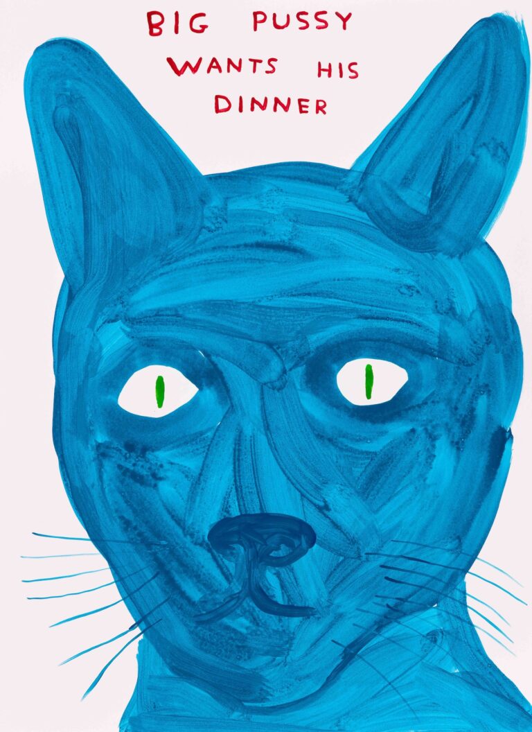 David Shrigley, Big pussy wants his dinner, 2025
