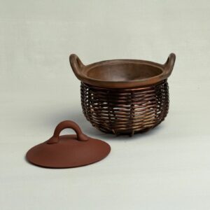 Copper Terracotta Kadai and Tokri Chafing Basket Small