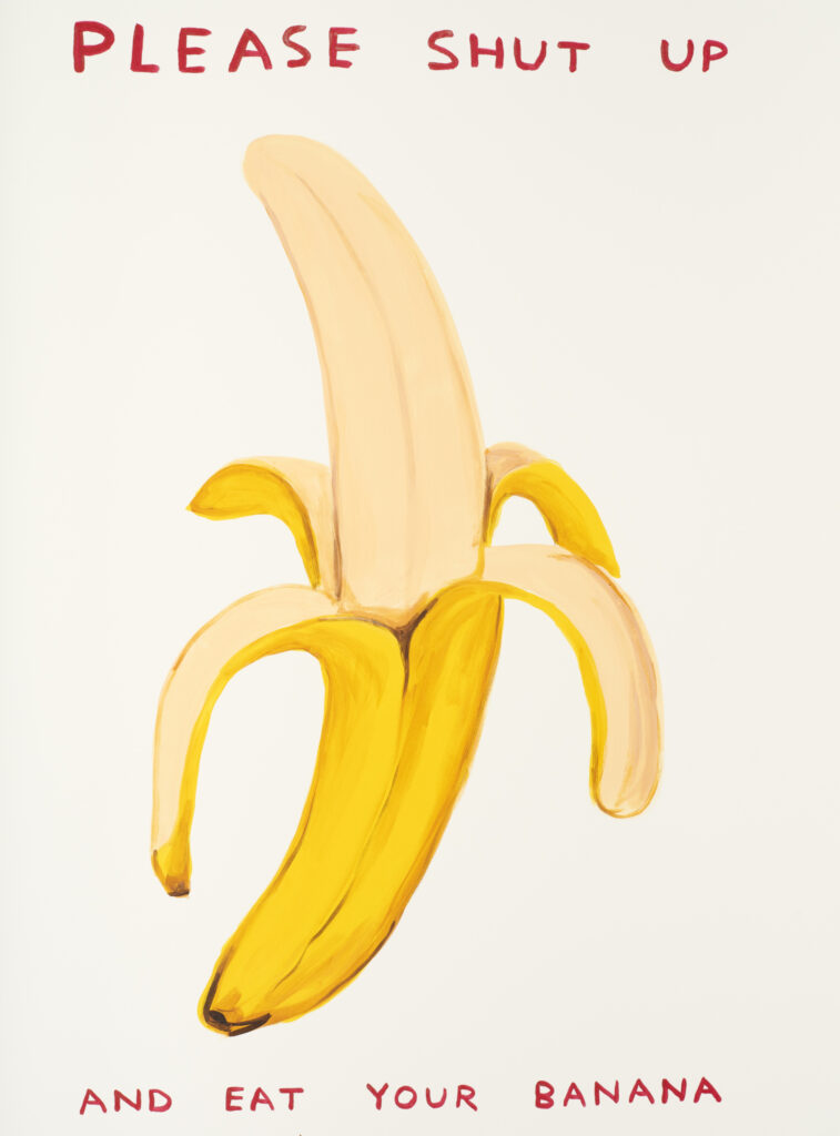 David Shrigley, Please Shut Up, 2022, screenprint, 76 × 56 cm