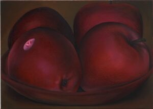 Ina van Zyl, Red Apples, 2009, olieverf op linnen, 50 x 70 cm, Collectie SCHUNCK, gemeente Heerlen. Fotografie Peter Cox