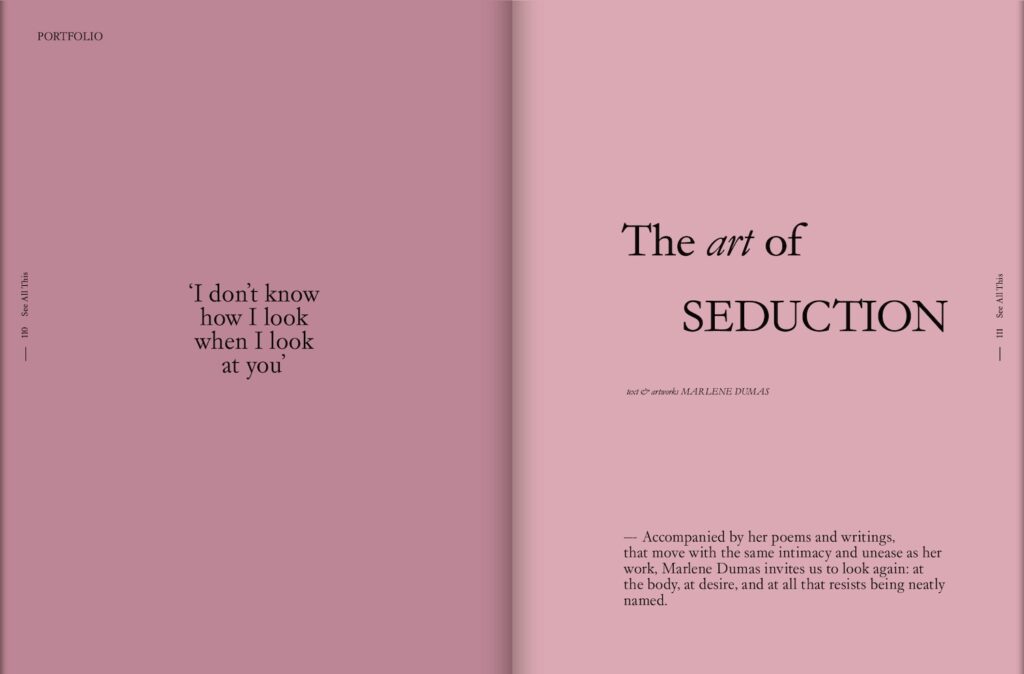 See All This Art Magazine issue 42 with Marlene Dumas