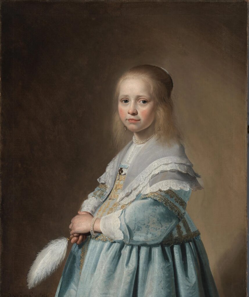 Portret van een meisje in het blauw (1641) van Johannes Verspronck