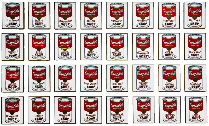 Andy Warhol, Campbell's Soup Cans (1962). Collectie Museum of Modern Art