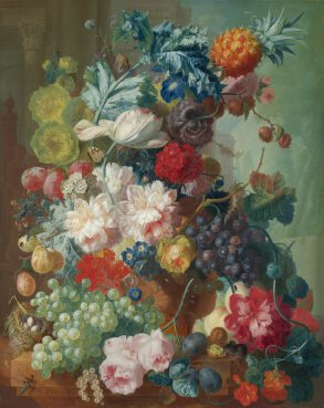 Jan van Os, Fruit and Flowers in a Terracotta Vase (1777-8)