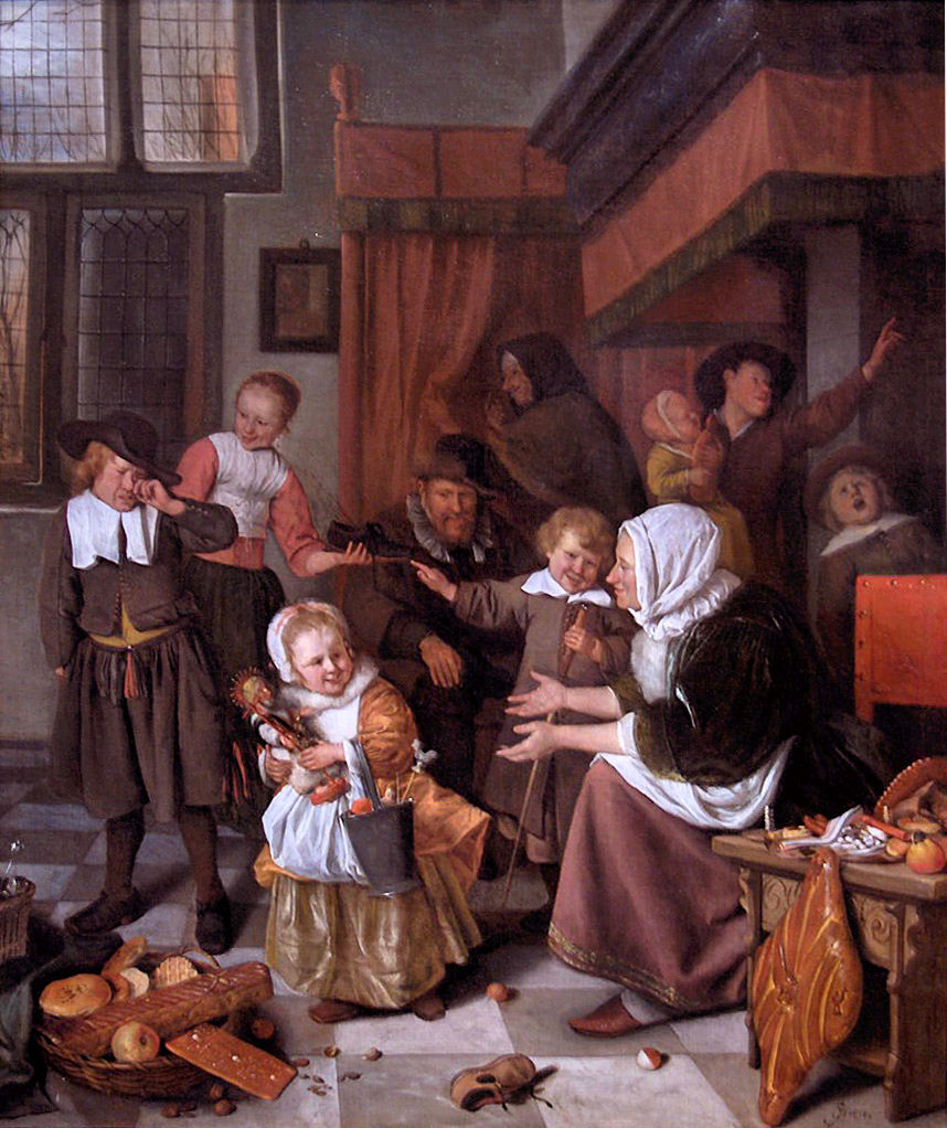 Het Sint-Nicolaasfeest, Jan Steen, ca. 1663-1665, Rijksmuseum, Amsterdam